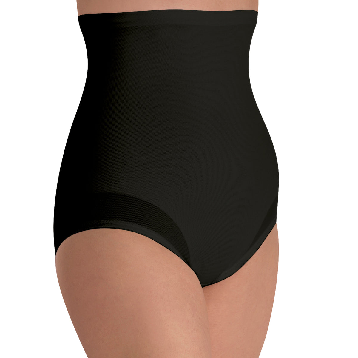 Black high-waisted shapewear on a white background