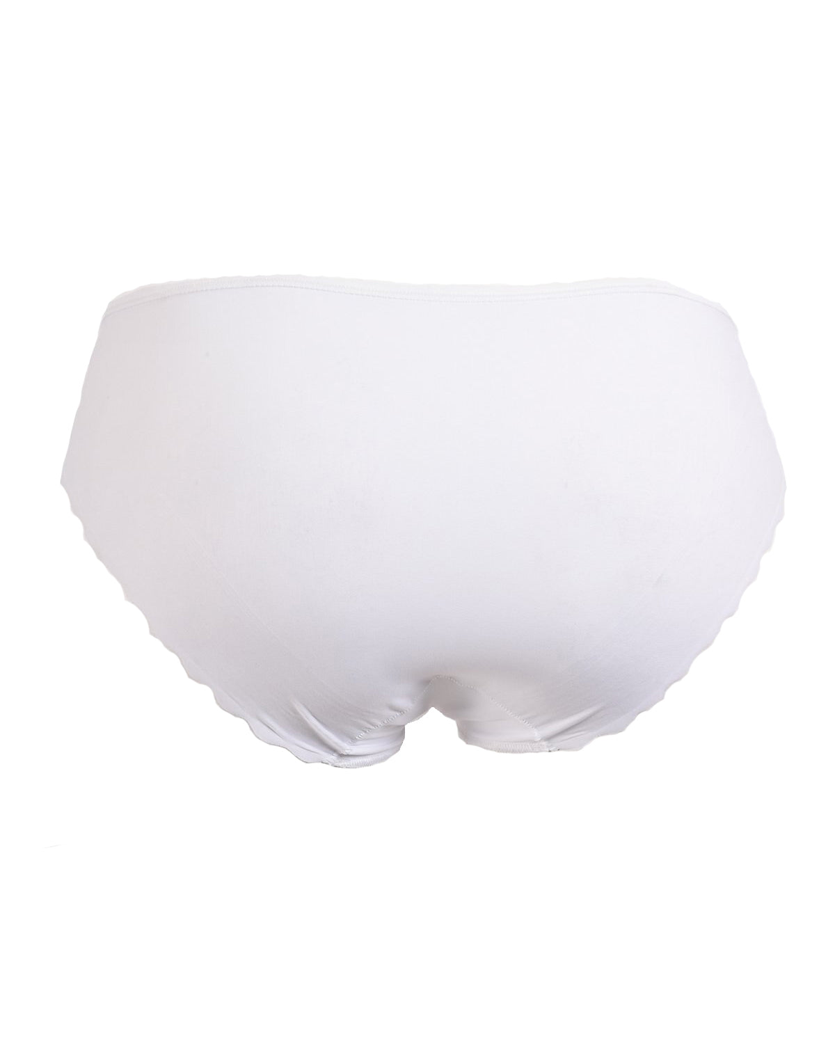 a white scalloped edge hipster panty