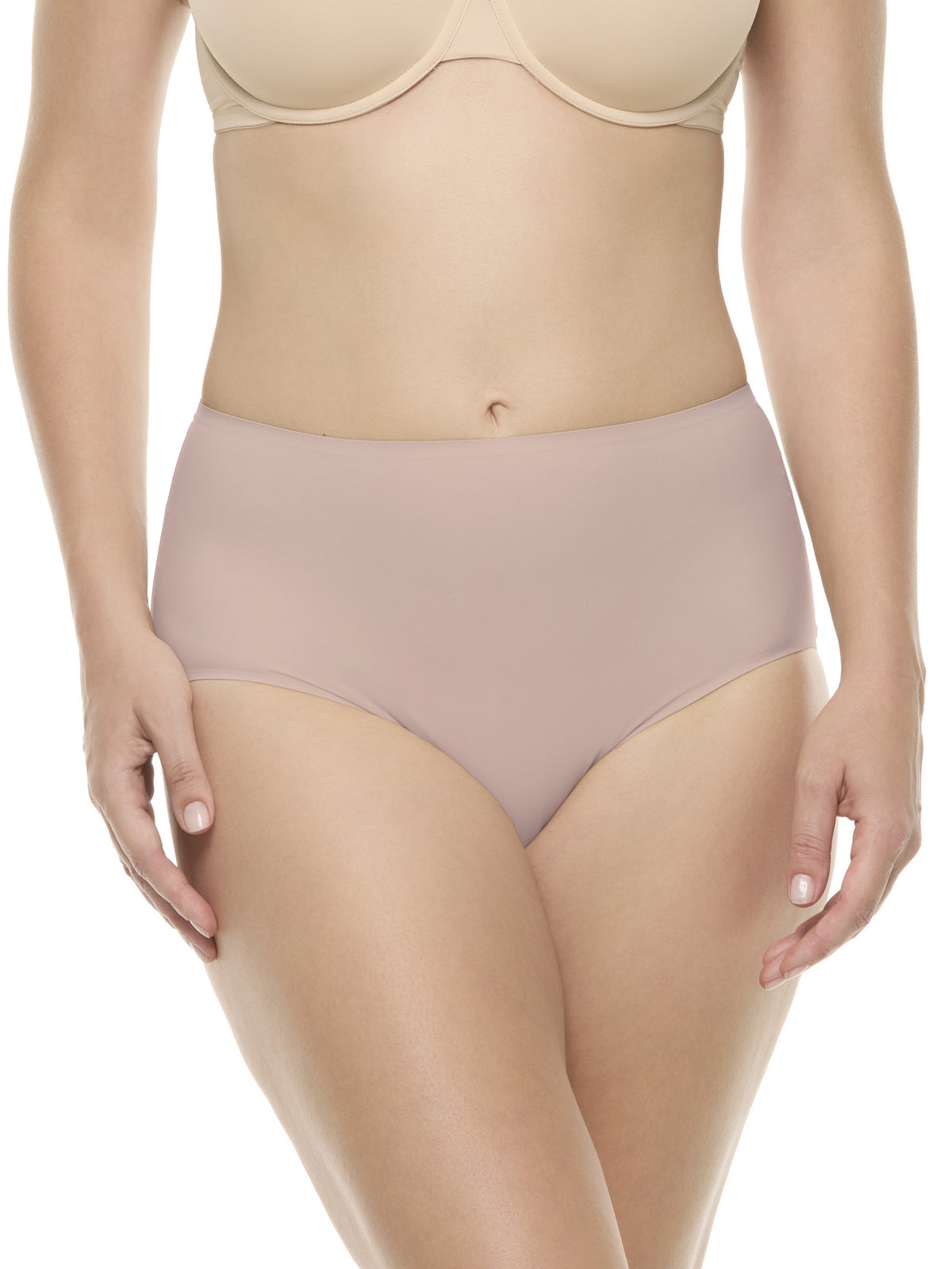 a woman wearing a rose pink brief panty underwear
