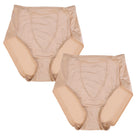 two beige tummy control panties