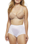 a woman wearing white tummy control underwear shapewear