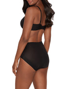 a woman wearing black tummy control underwear shapewear
