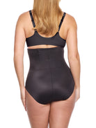 a woman wearing black high waisted tummy control underwear shapewear