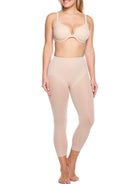 a woman wearing nude butt lifting tummy control leggings shapewear