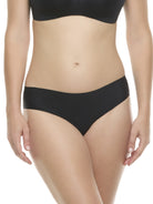 a woman wearing a black hipster panty underwear