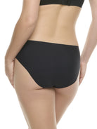 a woman wearing a black hipster panty underwear