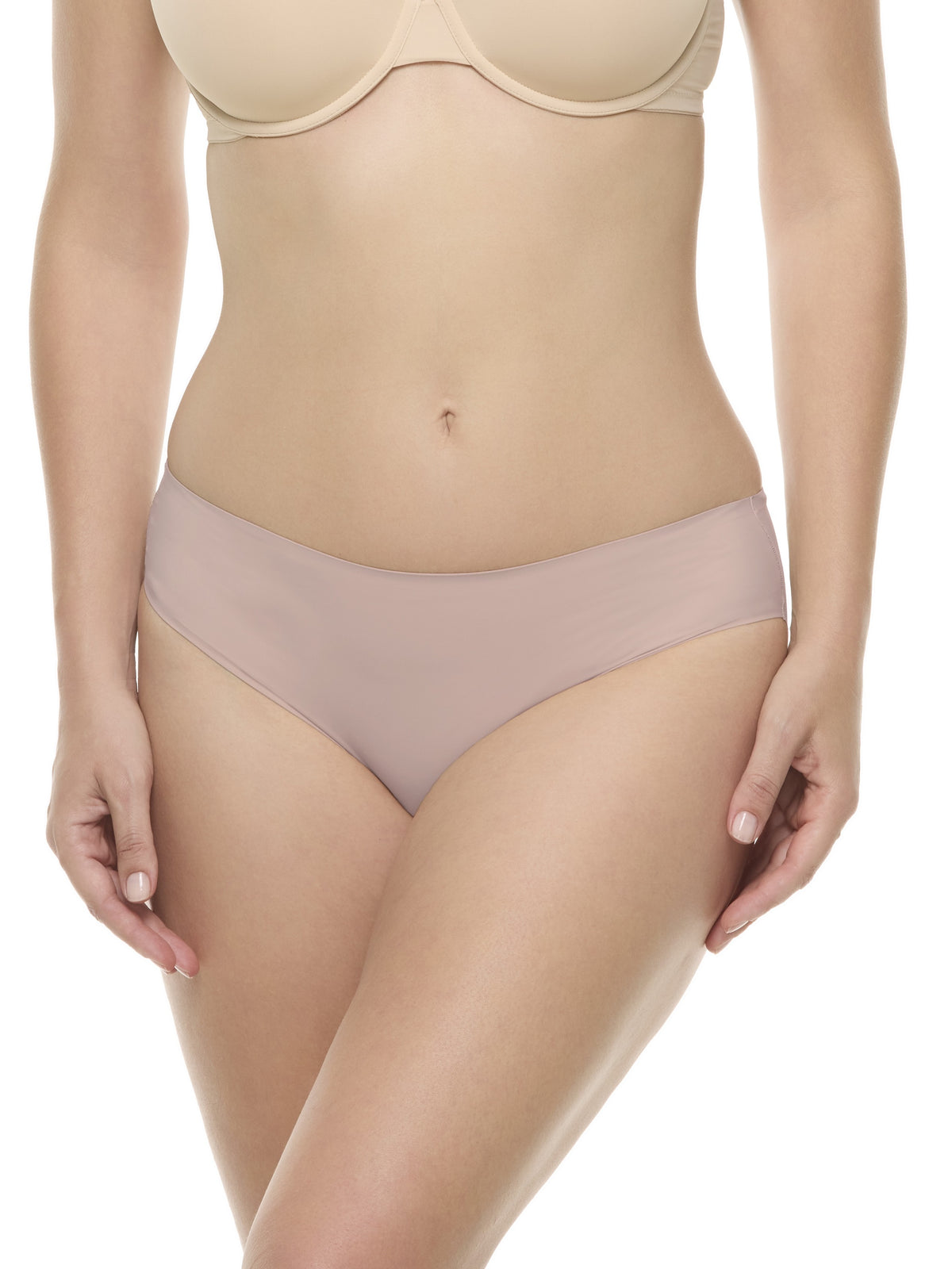 a woman wearing a rose pink hipster panty underwear
