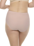 a woman wearing a rose pink brief panty underwear