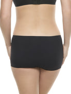a woman wearing a black color boyshort panty underwear