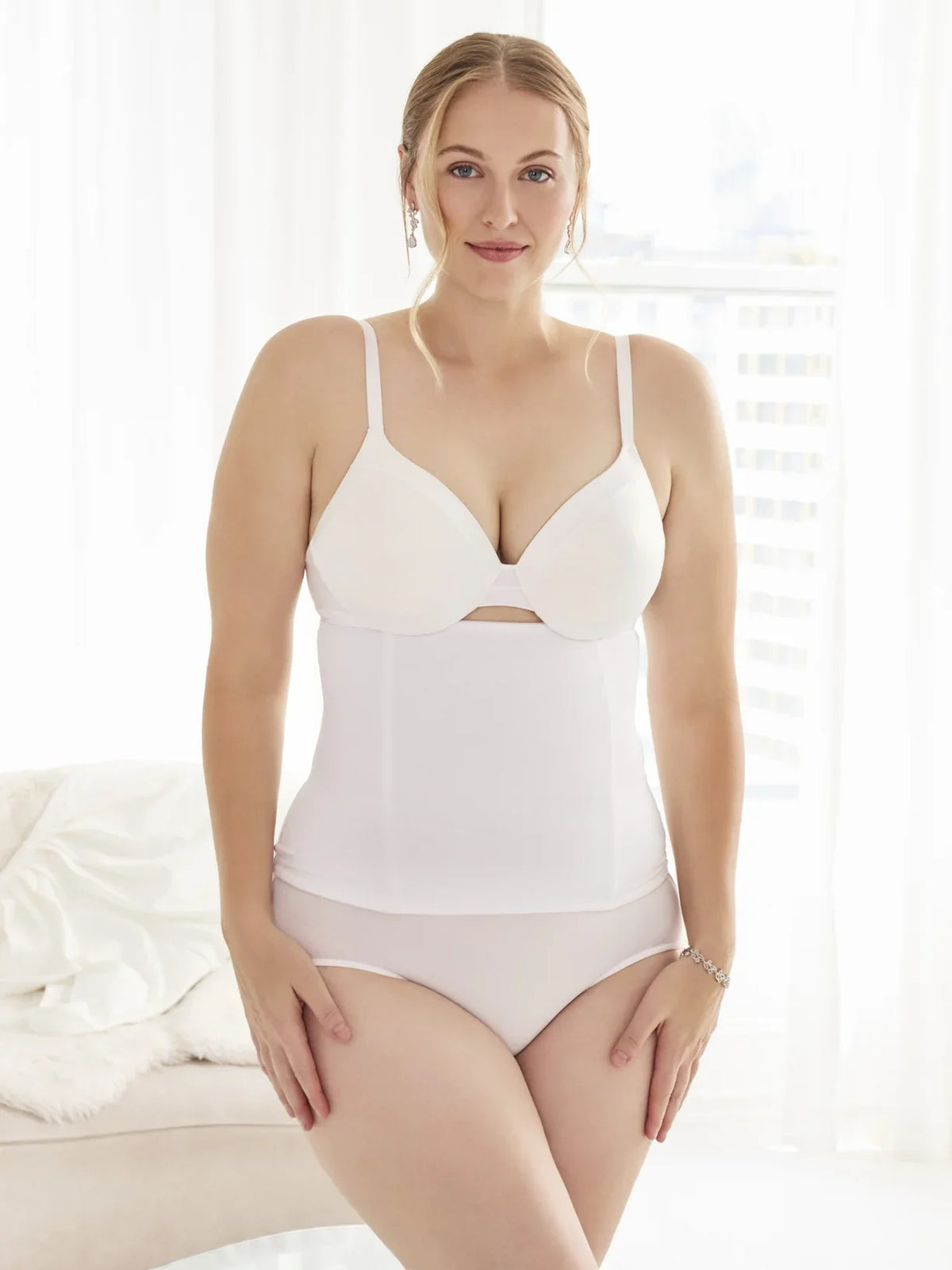 woman in white waist cincher all-groups